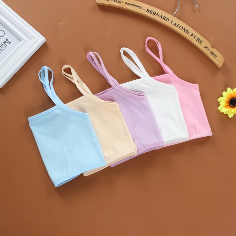 Young Girls Students Bra Solid Cotton Purbery Children teenagers Underwear Kids Vest Training Bras Teenage Underclothes