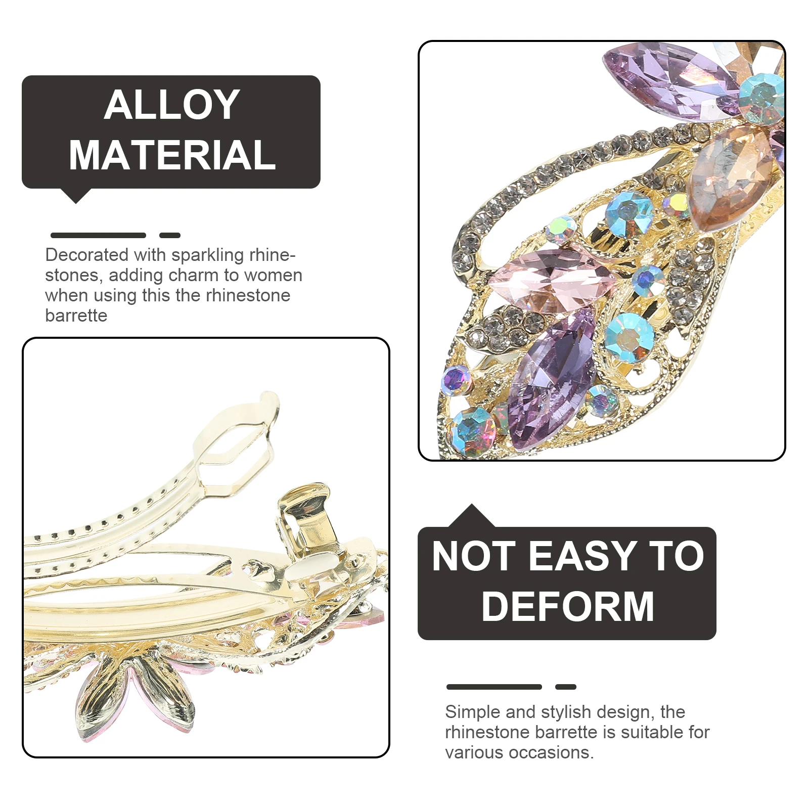 

Rhinestone Flower Hair Card Bridal Clip Accessories for Women Rhinestones Accessory Decorations