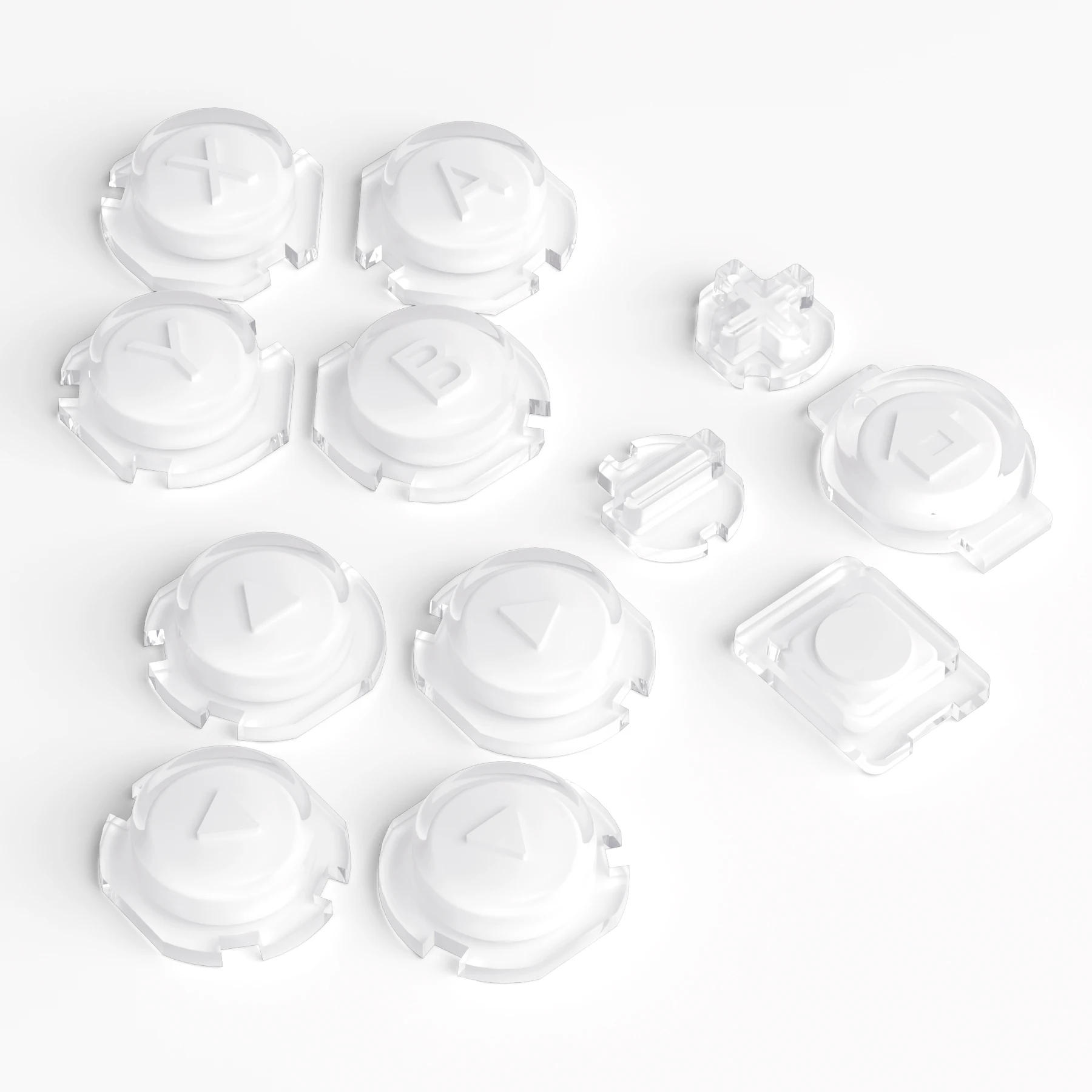 eXtremeRate Replacement ABXY Direction Home Capture + - Jelly Buttons for Nintendo Switch & OLED Joycon - White