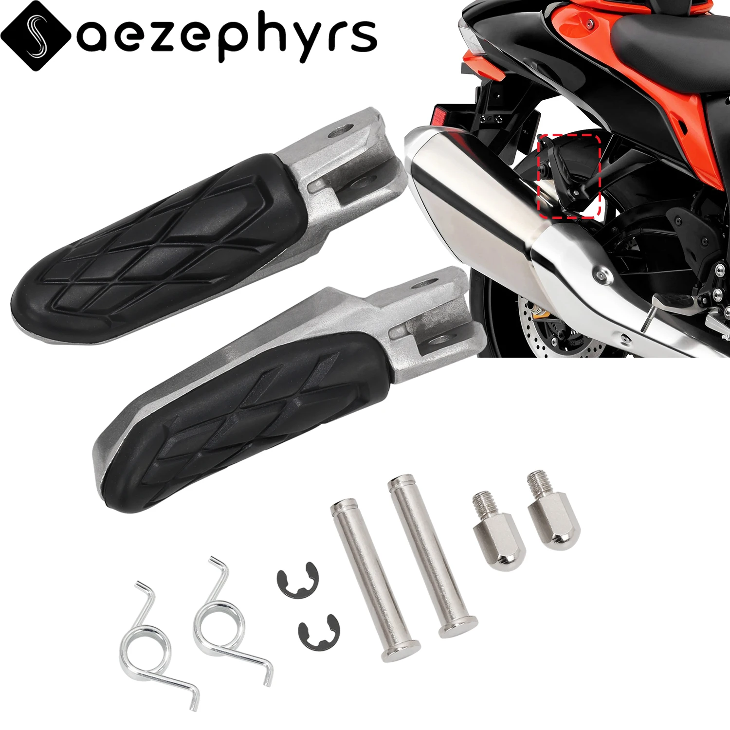 Motorrad Vorne Fahrer Fußrasten Fußrasten Zubehör Fußrasten Kit Für Suzuki Hayabusa GSX1300R 2022-2024 Ersetzen Für 43516-10L00/43526-10L00
