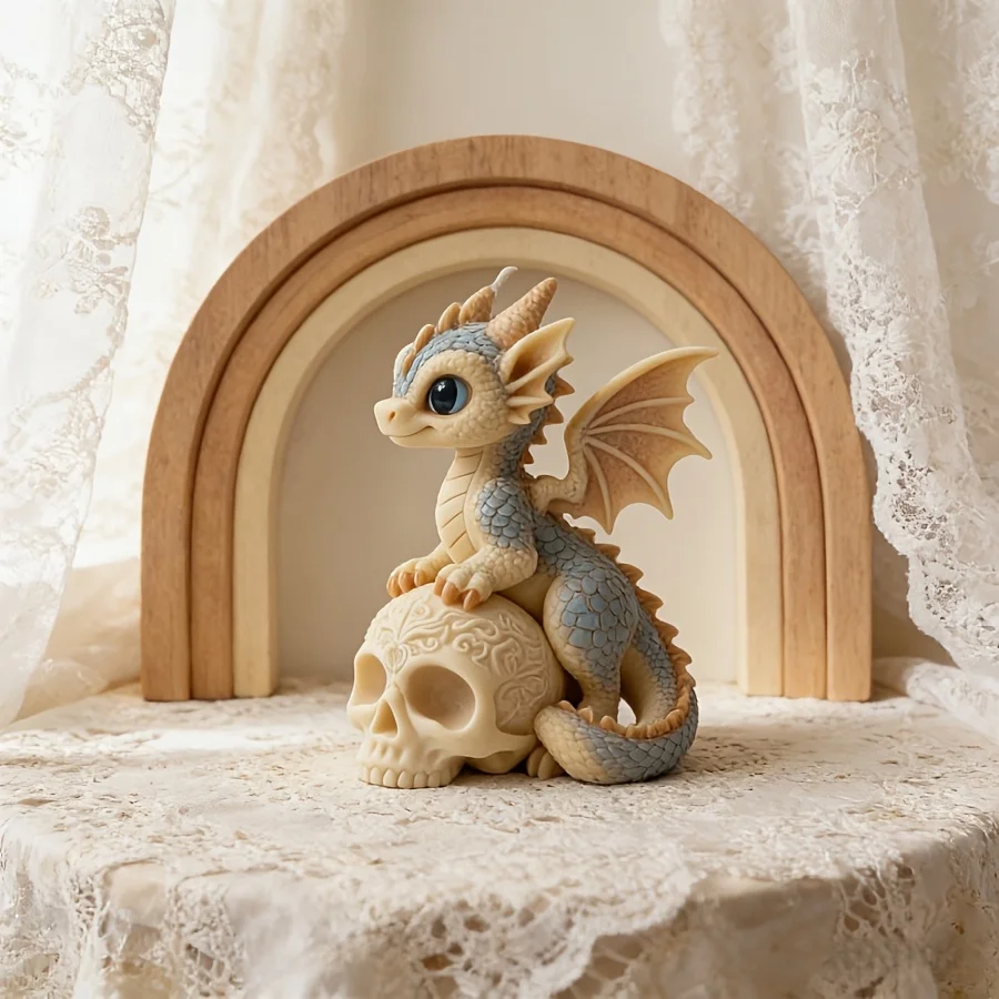 DIY Resin Mold for Selling Small Dragon Skull Candle Ornaments,  Making Dropper Gypsum Candles, Products,  and Silicone Molds view 2
