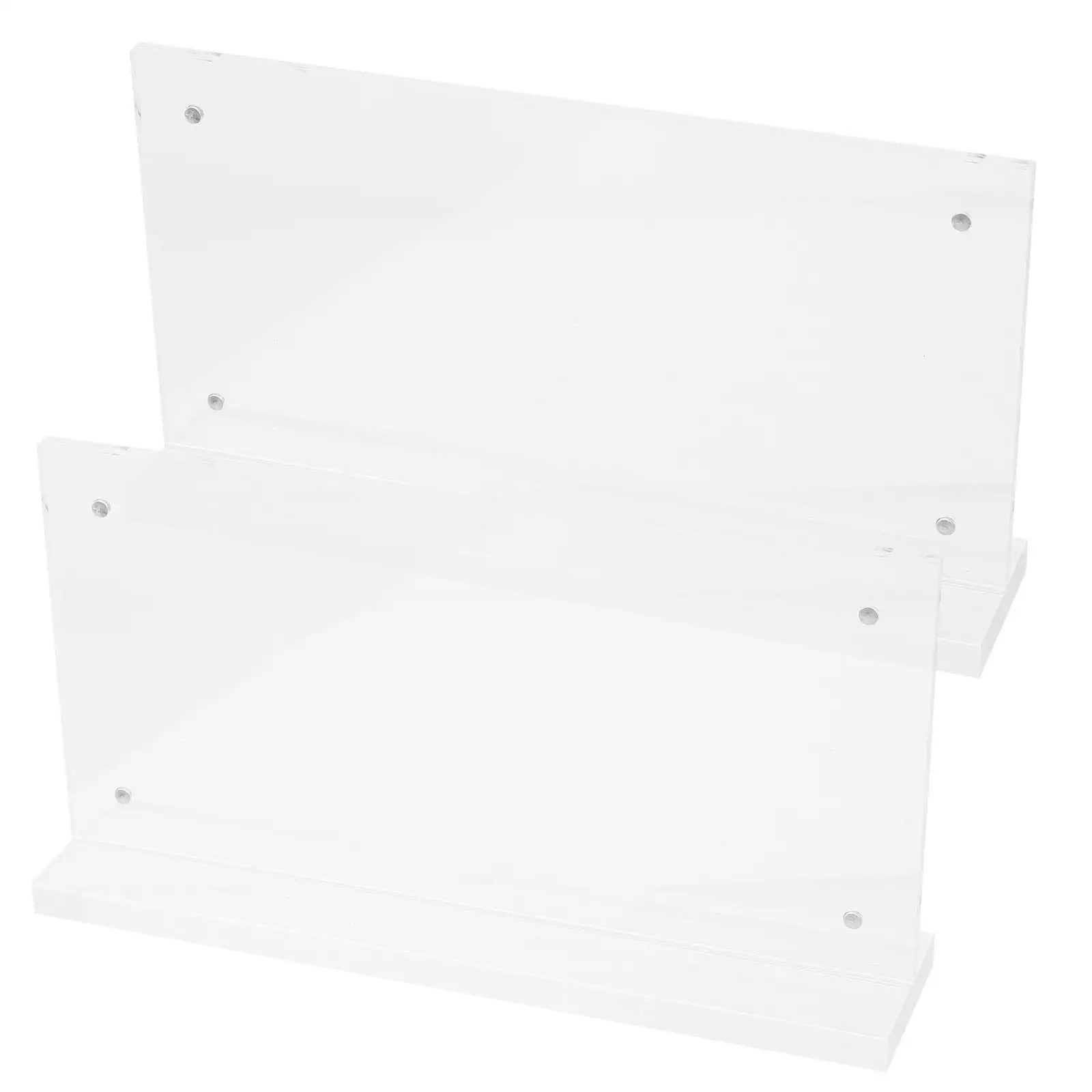 

2 Pieces Magnetic Acrylic Display Stand 10x20cm Clear Double Sided Note Holder for Desk Table Restaurant Menu Price Sign