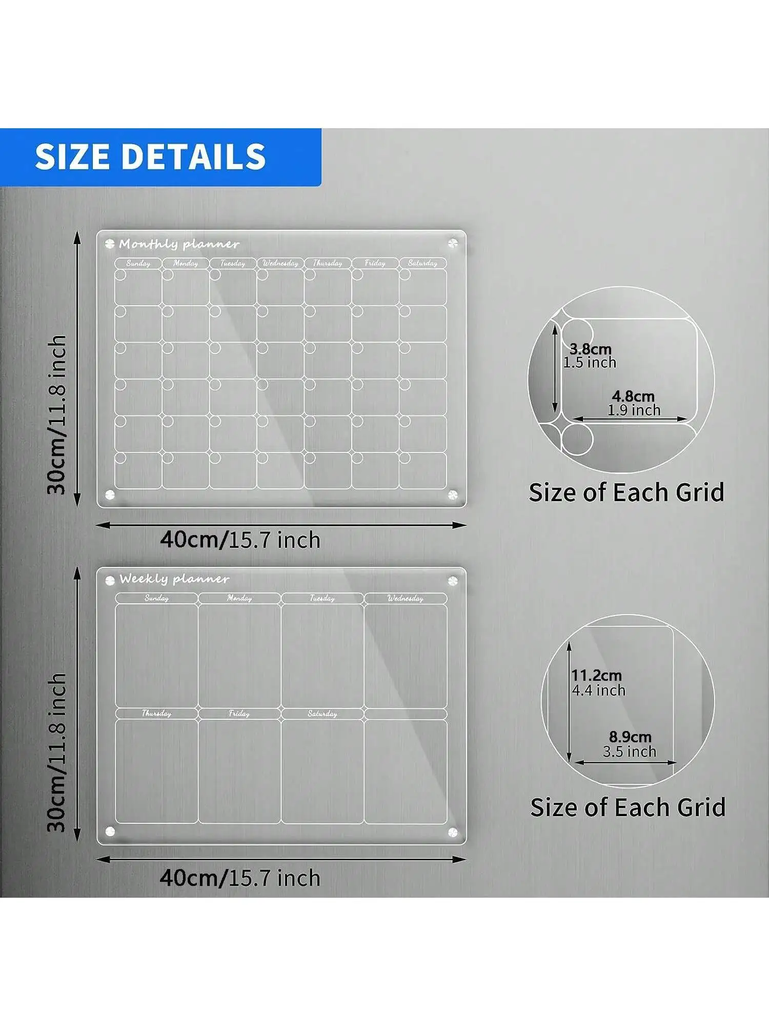 Kalender Magnet Akrilik Bulanan dan Mingguan Untuk Magnet Kulkas untuk Kulkas