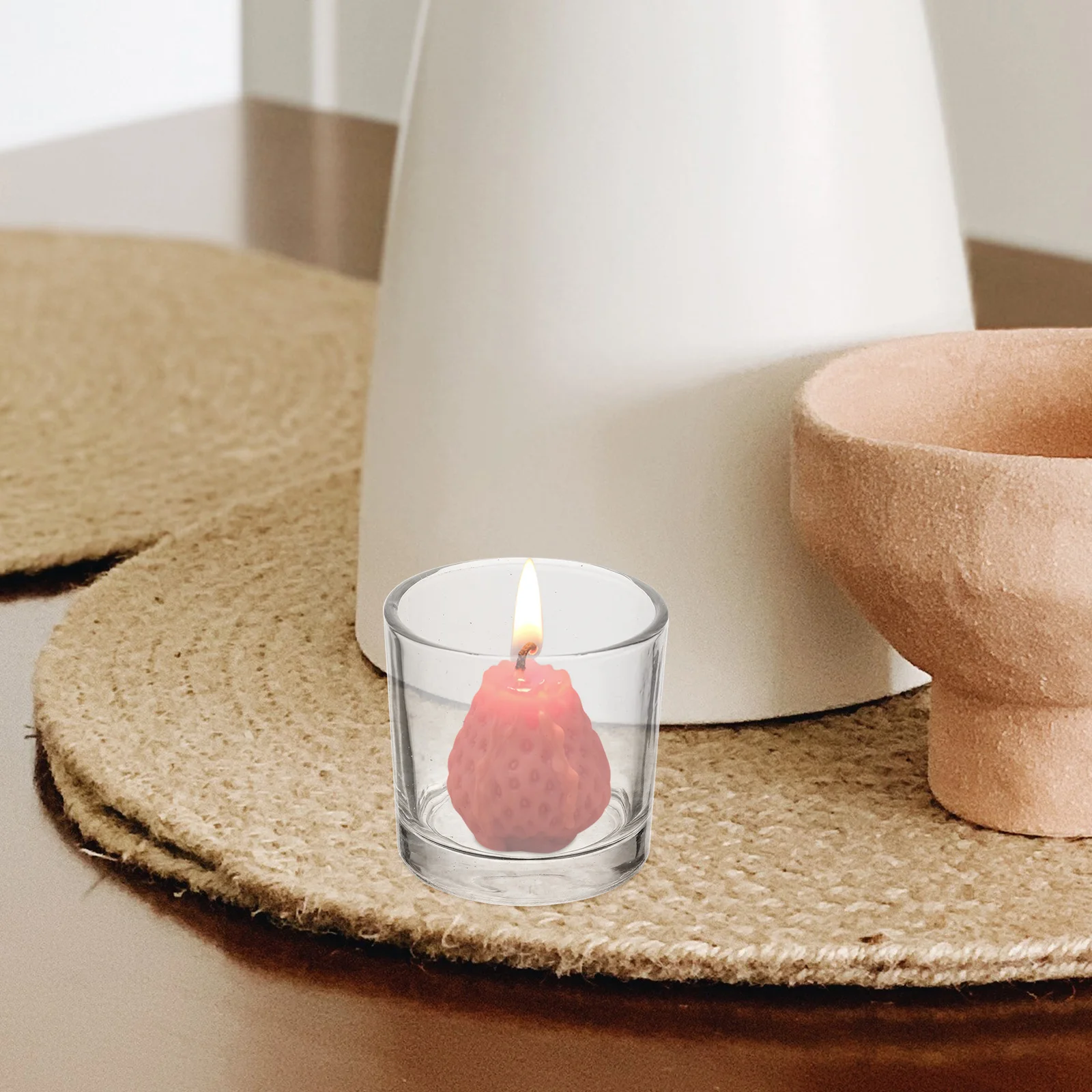 

8Pcs Clear Glass Candle Holders For Table Centerpiece Pillar Candles Stands Scented Candle Holders