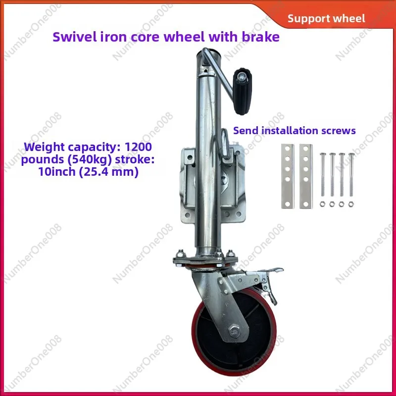 6 Inch Drop Leg Stabilizing Jack with Hand Crank Gear Drive for Travel Trailer Camper RV Support System