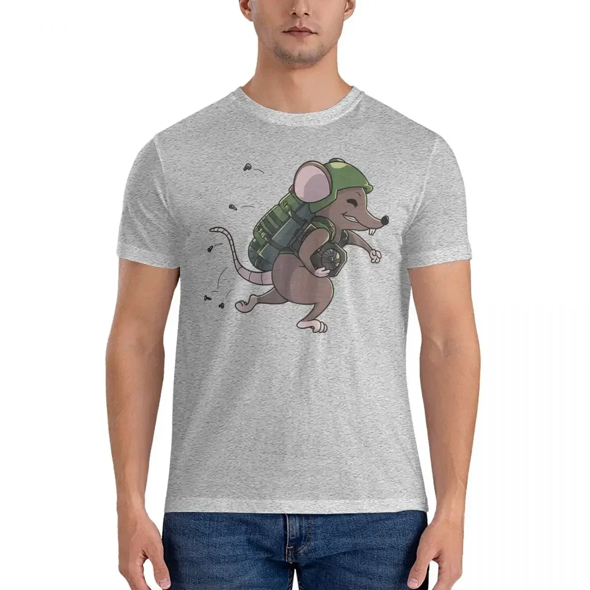 Funny Looting Rat T-Shirt Men O Neck 100% Cotton T Shirt Escape from Tarkov Short Sleeve Tees 4XL 5XL 6XL Clothes