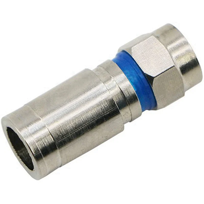 

EYFL-60Pcs RG6 F Compression Connector RF Wire Connector Solderless Adapter Blue