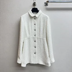 2024 Spring Summer Hot Fashion Women's High Quality White Tweed Coat Dress C899