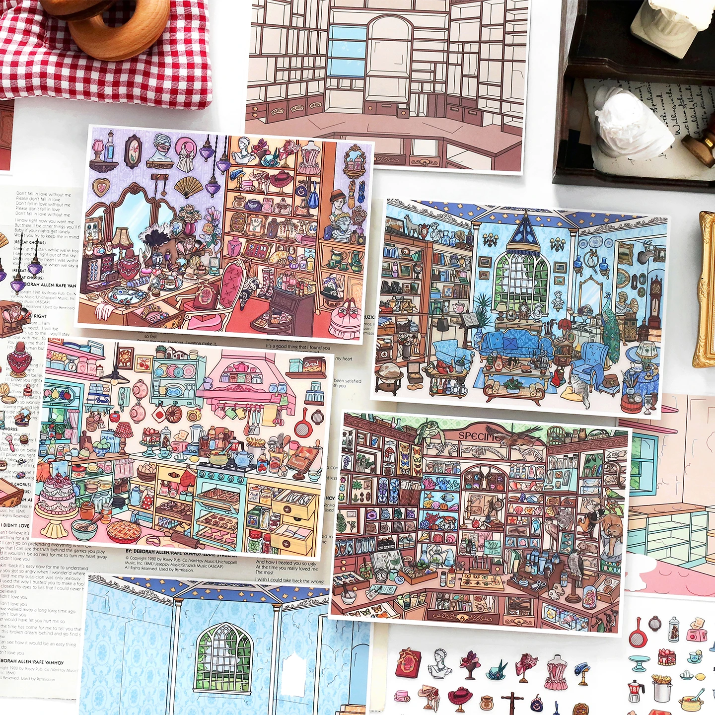 かわいいベーキングキッチン3Dドレッシングルーム風景ステッカ - Kitchen Baking Paper のレビューと価格