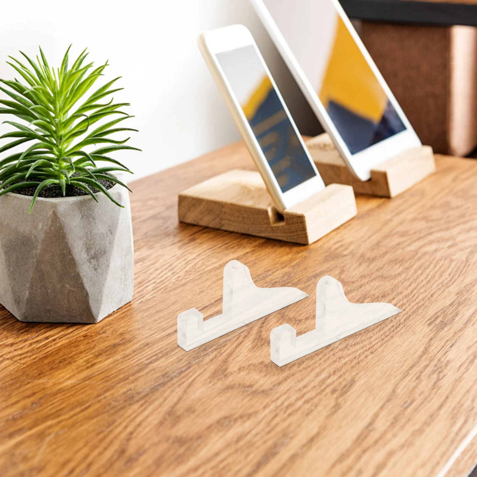 

2pcs Acrylic Picture Frame Holder Transparent Clear Flat Design For Tabletop Display Diploma Certificate Photo Document Stand
