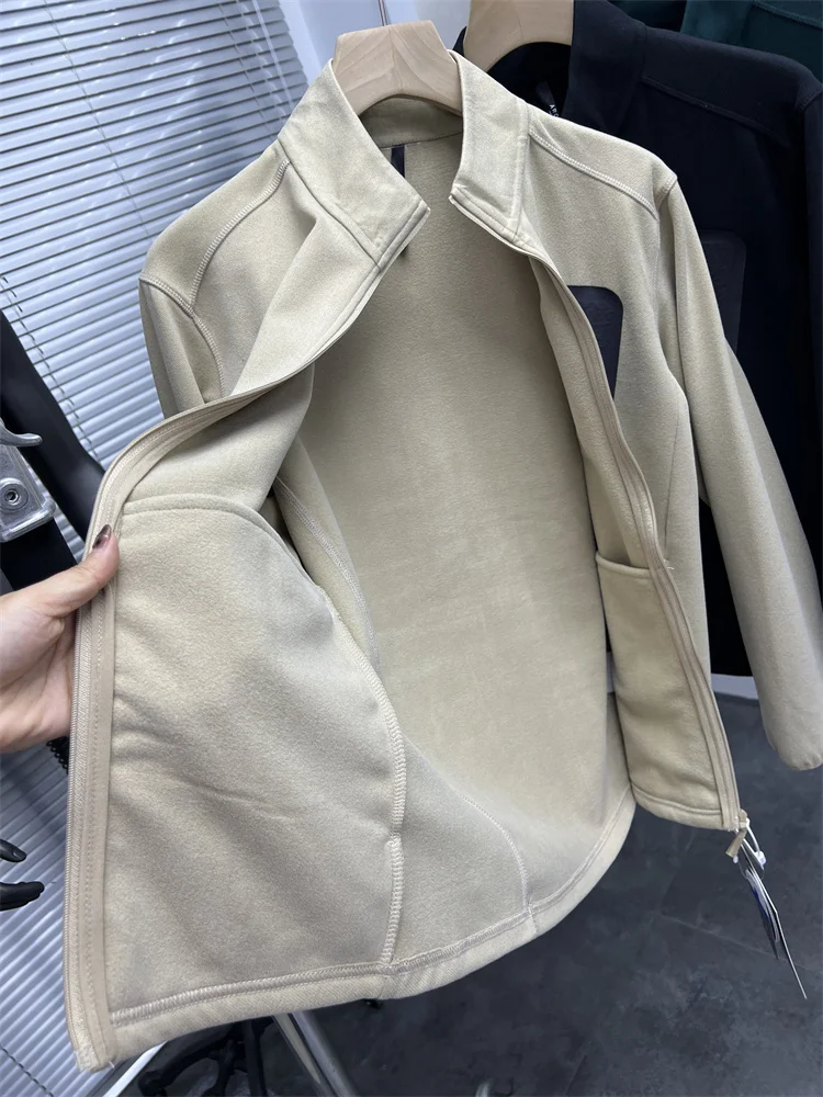 

Polar Double-Sided Fce Windproof Breathable Elastic Men's Stand Collar Jaet Outdoor Sports Casual Outerwear