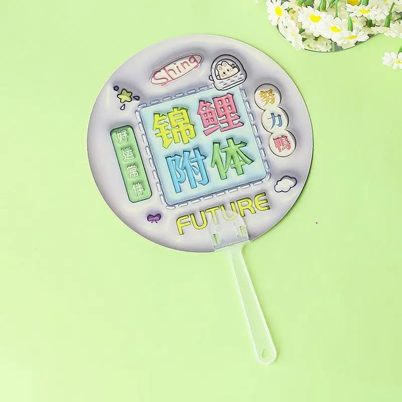 Ventilatore portatile rotondo modelli di lettere ventola manuale piccola ventola ventole di raffreddamento portatili decorazione multiuso ventole di raffreddamento ventola rotonda estiva