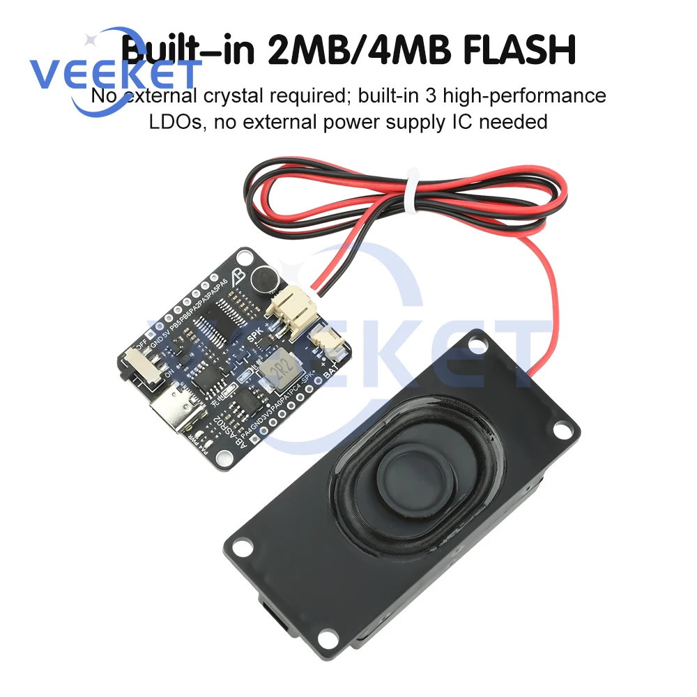 Modulo di riconoscimento vocale intelligente ASR Pro 3.0 con scheda di sviluppo del controllo vocale offline ad alta precisione per progetti AI