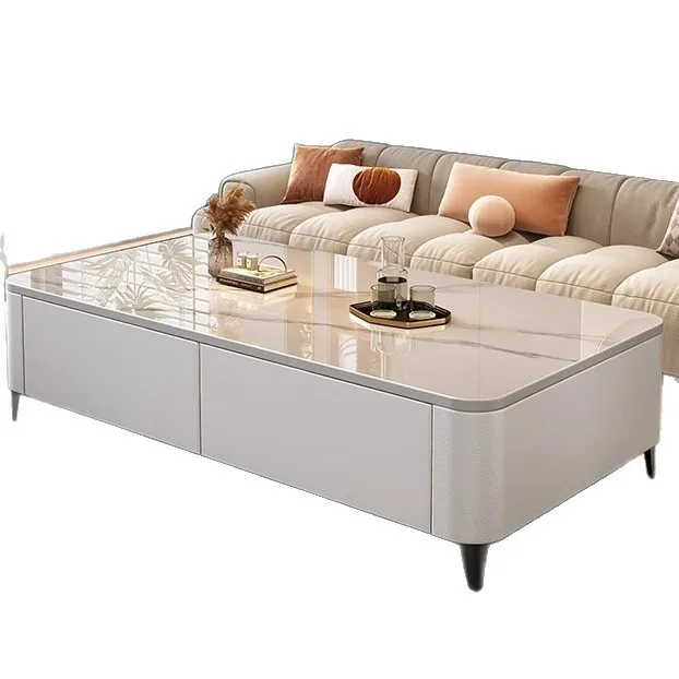 

Rock Slab Coffee Table Living Room Home Small Apartment Light Luxury Advanced Modern Simple Floor TV Cabinet Combination