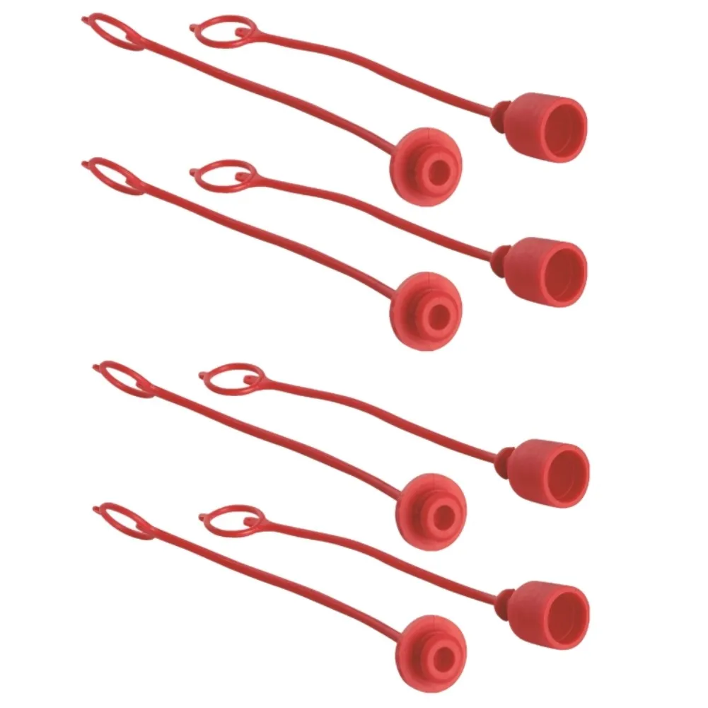 Secure Your Hydraulic Connections with ISO7241B Cap Set Four Resilient Red Rubber Covers Keeping Your Equipment Operational