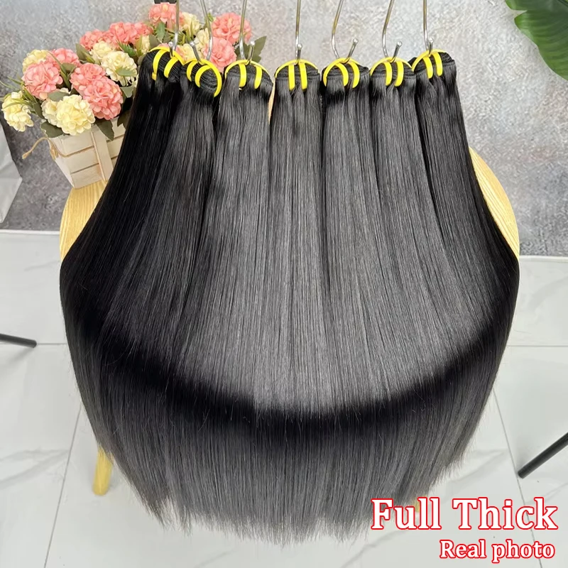 16A Raw Unprocessed Straight Human Hair Bundle Vietnamese Hair Extensions Sew In Weaves 10-36 Inch #1B Natural Black Can Be Dyed