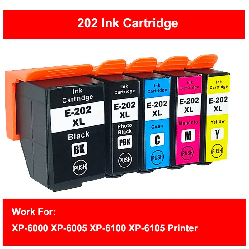202XL Ink Cartridges for Epson 202 202xl Compatible with Epson Expression Premium XP-6000 XP-6005 XP-6100 XP-6105 Printer