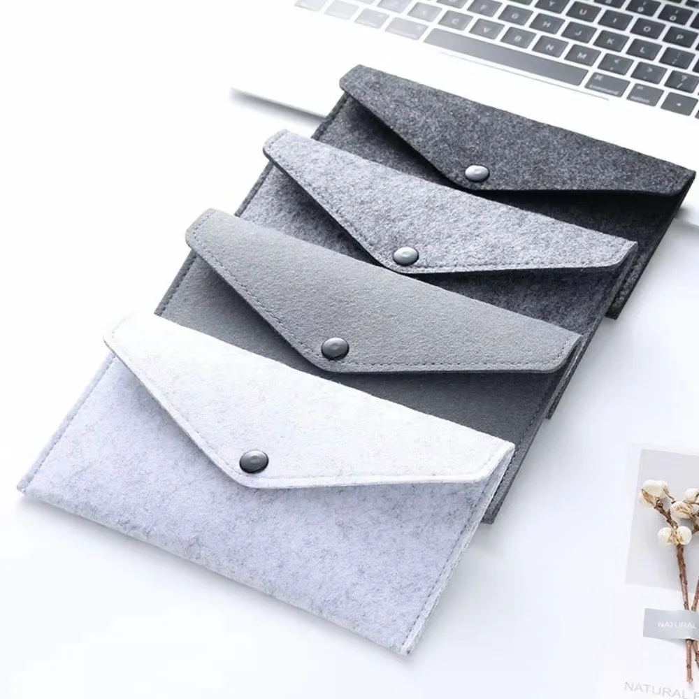New PVC Lining Felt Phone Pocket Bill Compartment Buckle Closure Credit Card Holder Lightweight Change Purse Daily Use
