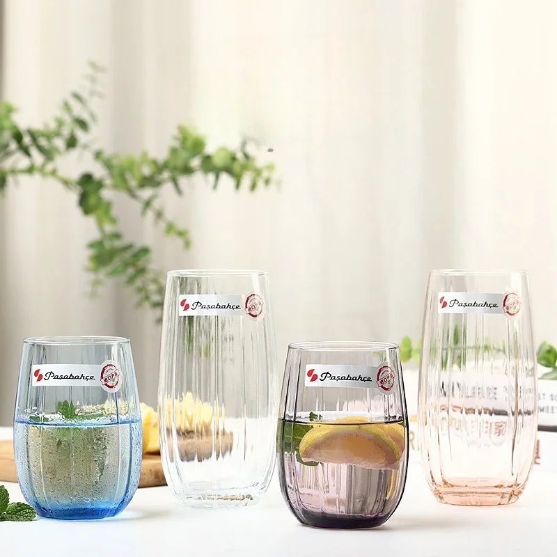1PC Instagram retro transparent glass water cup for women, summer-style coffee cup for couples, high appearance level