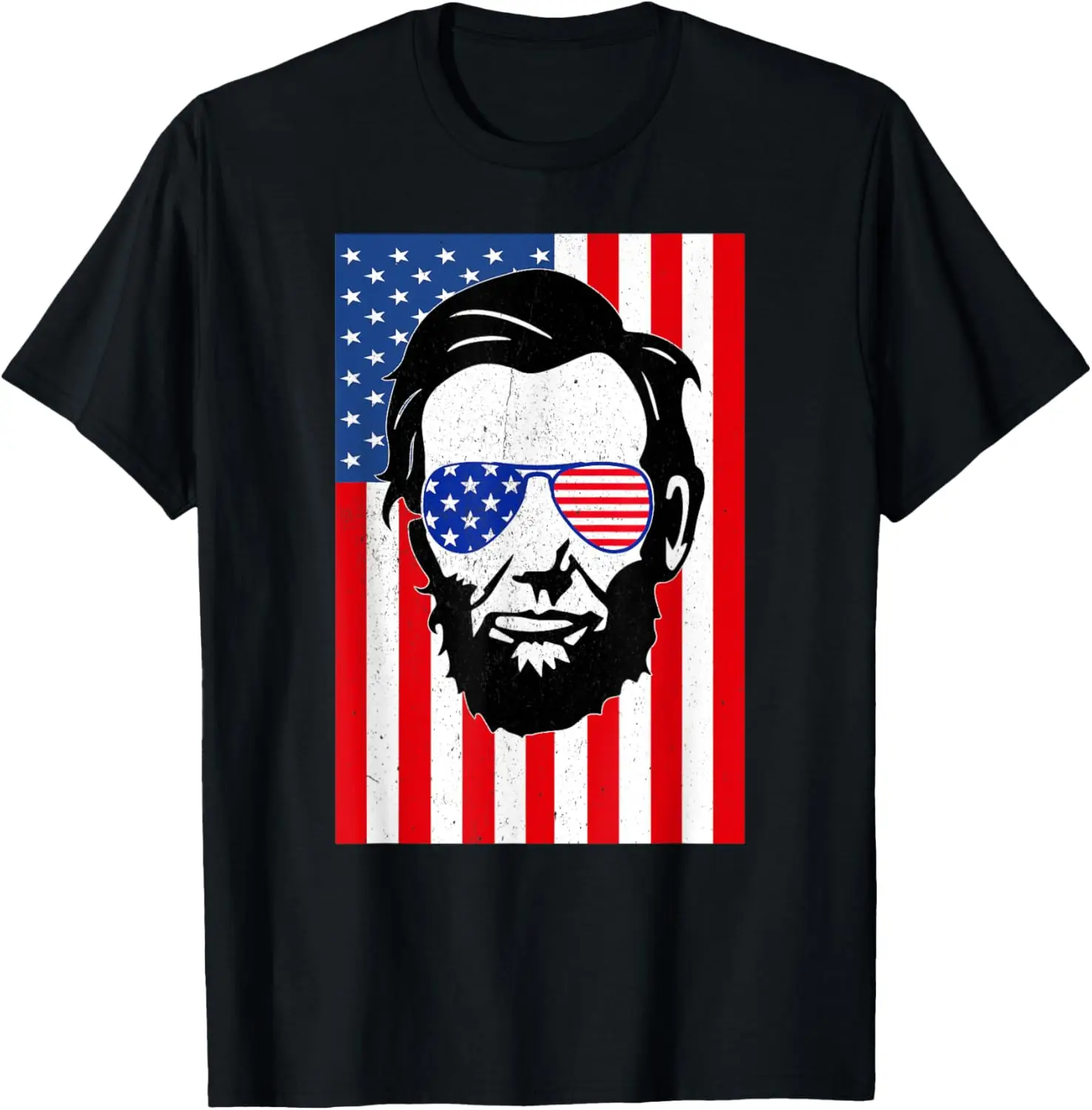 

USA Flag Abraham Lincoln July 4th T-shirt History Lover