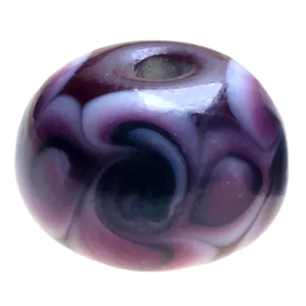 1PC 12mm Violet Handmade Drawn Spiral Flower Lampwork Glass Beads For Charm Bracelets/Earring DIY Jewelry Making Accessories