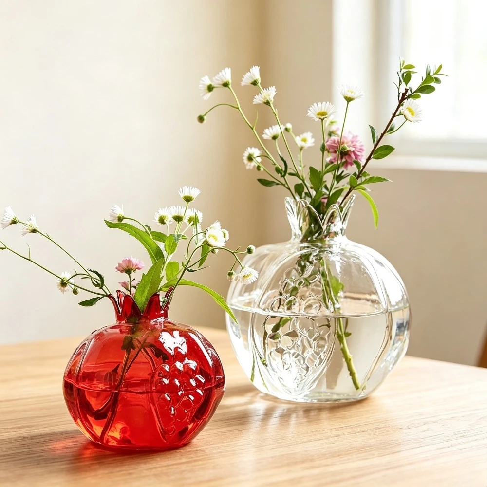 Glass Vase Creative Fruit Modelling Hydroponic Flower Arrangement Container Modern Home Desktop Living Room Kitchen Ornament