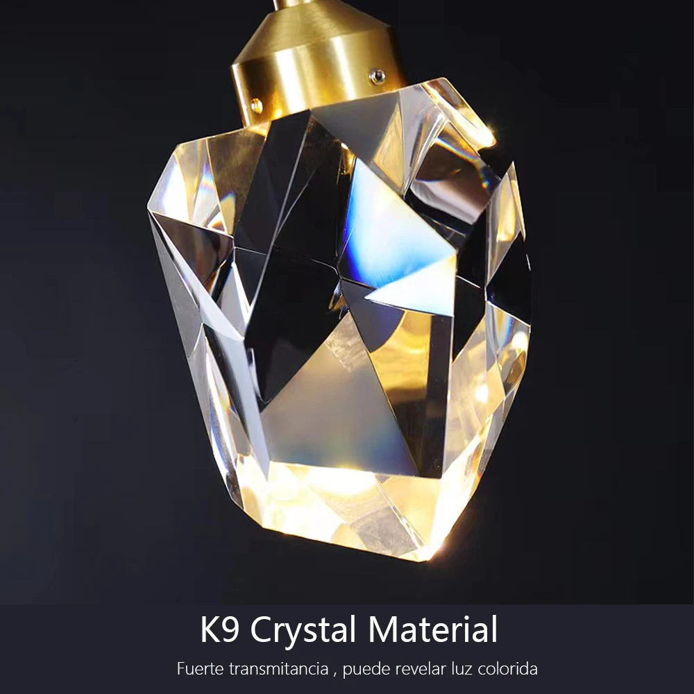 HD Luxury Pendant Lights For Dining Living Room Bedroom Bedside Kitchen Cafe Bar Indoor Decor LED Crystal Hanging Ceiling Lamps