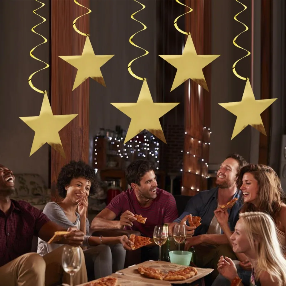 80 Pcs Gold Stars Cutouts Double Printed Paper 6 Inches Paper Star Decorations Glitter Star Confetti Cutouts Cardboard