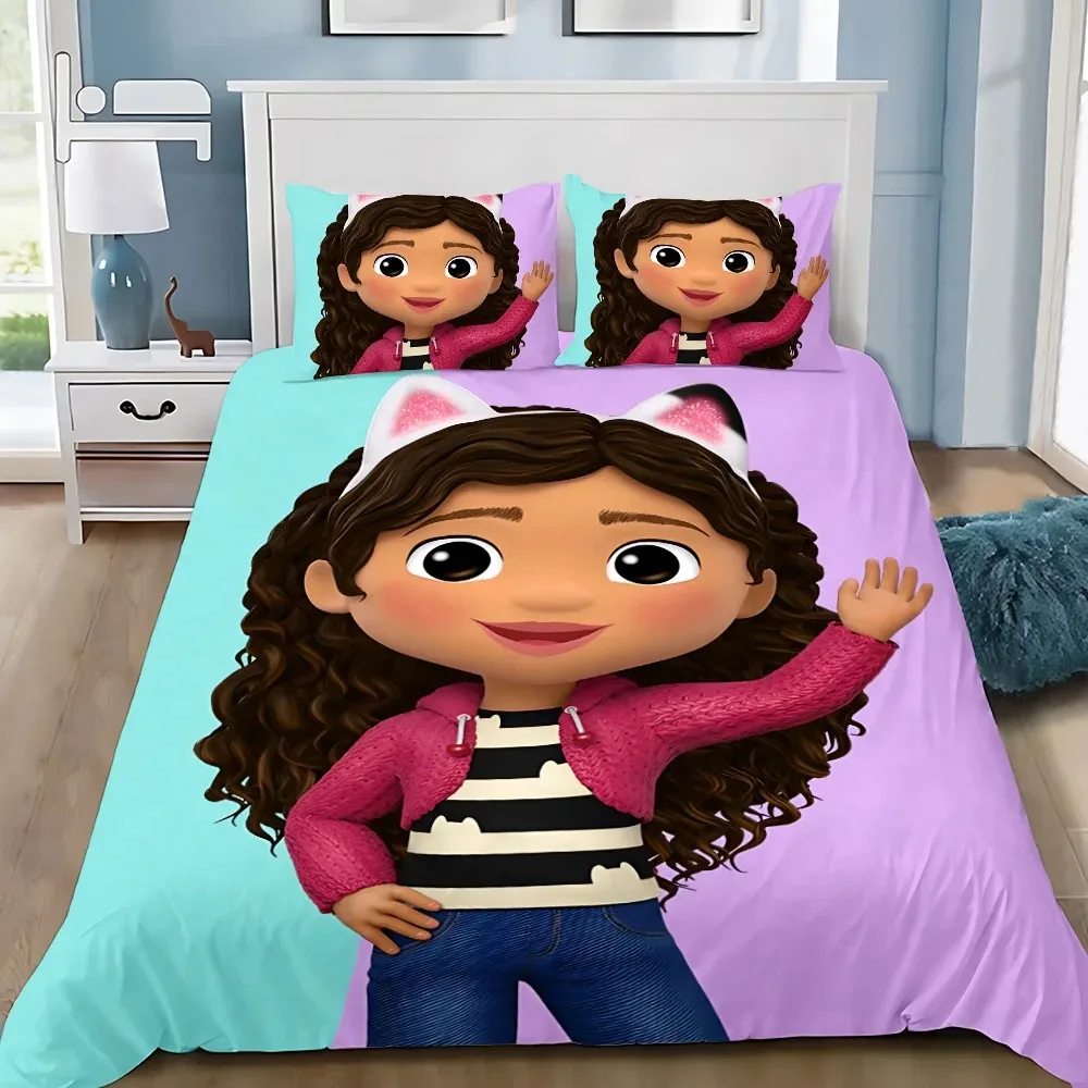 New G-Gabby Dollhouse Bedding Sets Comforter Quilt Bed Cover Duvet Cover Pillow Case 2/3Pieces Sets Kids Adult Size Home Textile