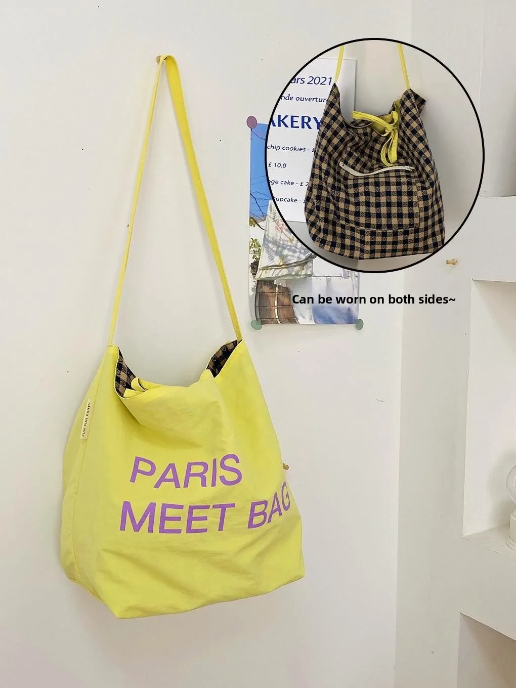 

Корейская большая холщовая сумка Capaci Cheered, наклонная сумка на одно плечо, повседневная сумка для молодых женщин