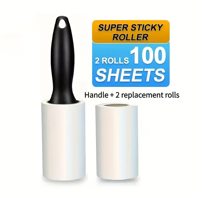 Super Strong Lint Roller for Clothes, Carpets, Sofa Covers & Various Surfaces | 1 Handle + 2 Replacemen