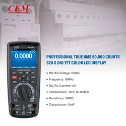 Cheap CEM Smart Professional Digital Multimeter Dual Display Mode NCV 4-20mA Process Loop Measurements With % Reading