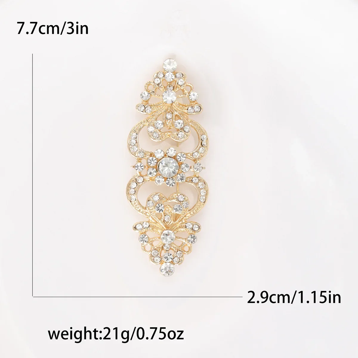 Dmari Luxury Jewelry Big Rhinestone Badge Shiny Vintage Women Brooch Party Concert Office Accessories For Women Clothing