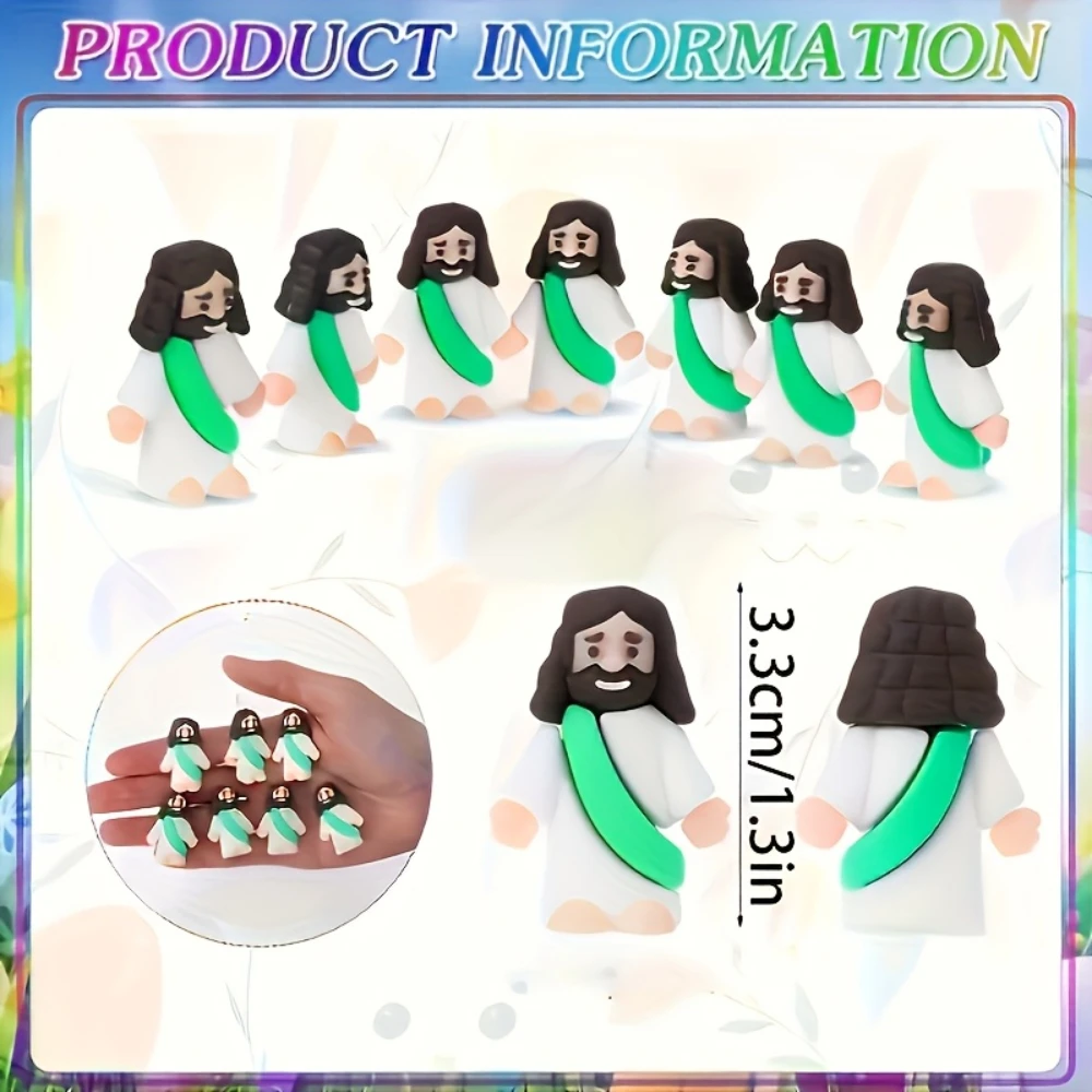 50/100/200 قطعة ألعاب يسوع تمثال يسوع الصغير المطاطي لإخفاء والسعي حفلة دينية تفضل مدرسة الأحد الحرفية المعمودية #4