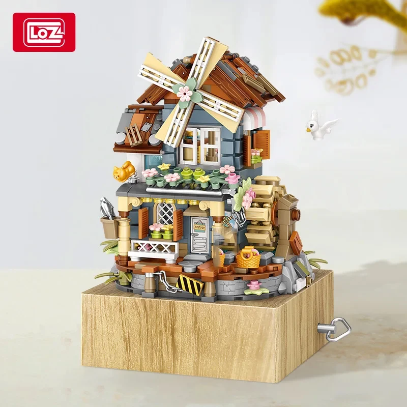 LOZ Windmill House Music Box Building blocks for kids or adults Sound Diamond Blocks Flowers Toy Villa Assembly Toy Gift 1239