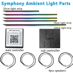 18/22 IN 1 Atmosphere Lamp Parts Symphony 213 Color 35cm 75CM 110CM Acrylic Light Strip Main Controller Sub Controller Speaker
