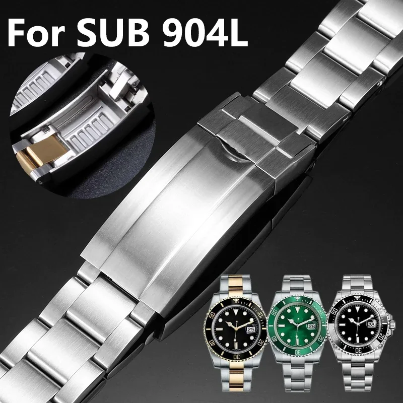 For Rolex SUBMARINER DAYTONA Yacht-Master GMT Watch Band Strap Glide Lock Clasp 904 Steel Watch Bracelet Watchbands 20mm 21mm