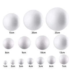1/2/3/4/5/7/8/9/12/15/20/30cm White Modelling Polystyrene Styrofoam Foam Round Balls For Craft Decorative Christmas Decorations