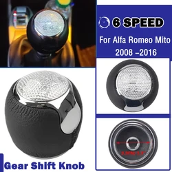 ハンドルとノブの形をした車のギアレバー,6スピード,alfa Romeo mito,2016, 2015, 2014, 2013, 2012, 2011, 2010, 2009, 2008に適しています