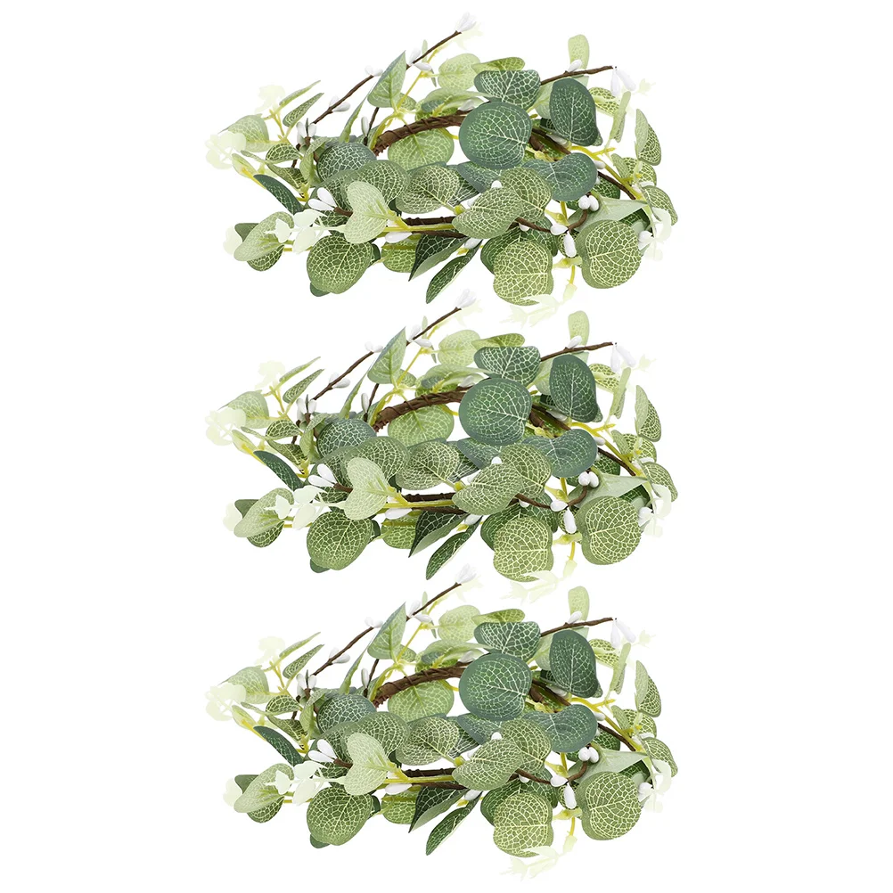 

2 Packs 8cm Artificial Eucalyptus Rings Realistic Greenery Leaves Design Home Decor Party Supplies Artificial Leaves