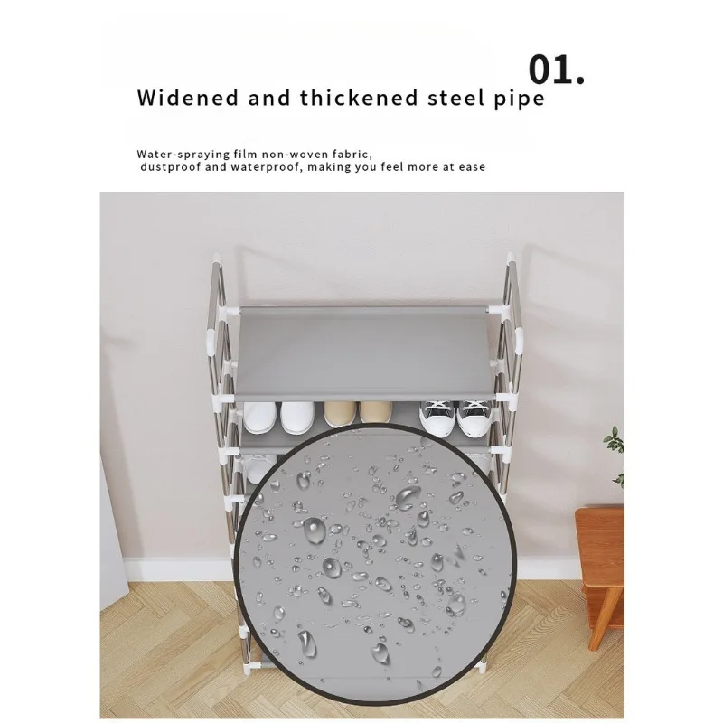 Combination shoe rack, simple household shoe cabinet with armrest, dustproof storage shoe rack, multi-layerassemblydoorshoe rack image 6