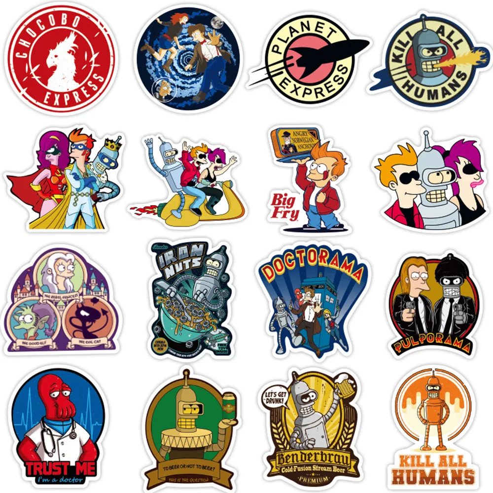 10/30/50pcs Dessin Animé Futurama Autocollants L\'ipio Mars! Décalcomanies Graffiti, étui de téléphone, ordinateur portable, étanche, amusant, jouets