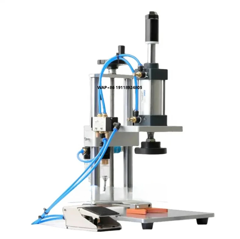 

Manual Driven Semi-Automatic Pneumatic Water Pump Cap Bottling Machine for Plastic Whisky Bottle Perfume and Food Packaging