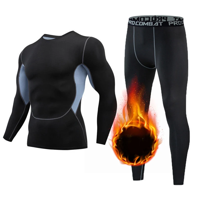 Winter Thermal Underwear Long Johns Men's Keep Warm Tops + Pants Set Thick Thermo Underwear Sets For Sports Outdoor Men