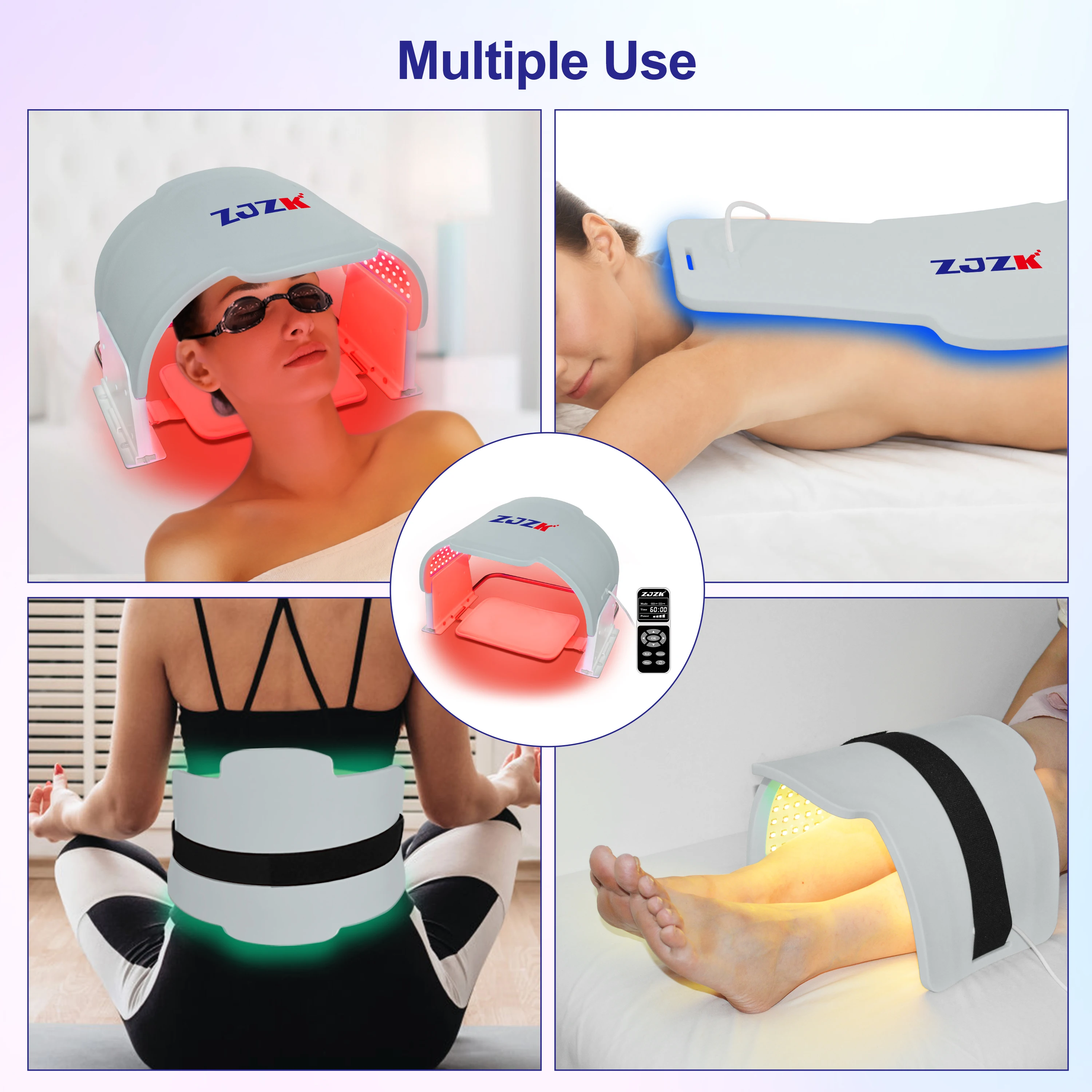 ZJZK Led Neck Mask Light Therapy 660nmx330chips Skin Face Mask 850nmx330chips+940nmx330chips For Face Mask Collagen Production