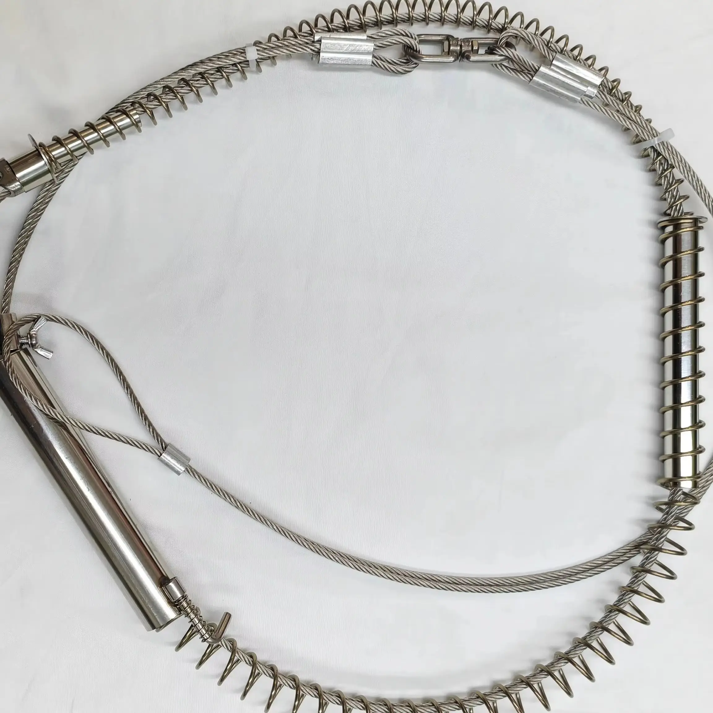 1PC Double Steel Wire Spring Replacement Kit with Nuts for Wild Boar Fox Rabbit Traps Stronger Two-Section Wire Rope