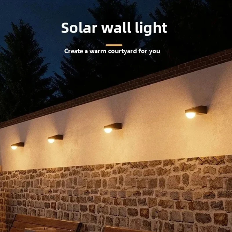 

Solar Wall Lights Outdoor Modern Hemisphere Solar Wall Sconce IP65 Waterproof for Patio Porch Garden Backyard Fence Yard Decor