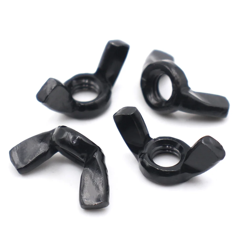 Black 304 Stainless Steel Wing Butterfly Thumb Nuts Hand‑Tighten Metric Thread Fasteners for Furniture M3 M4 M5 M6 M8 M10-M16