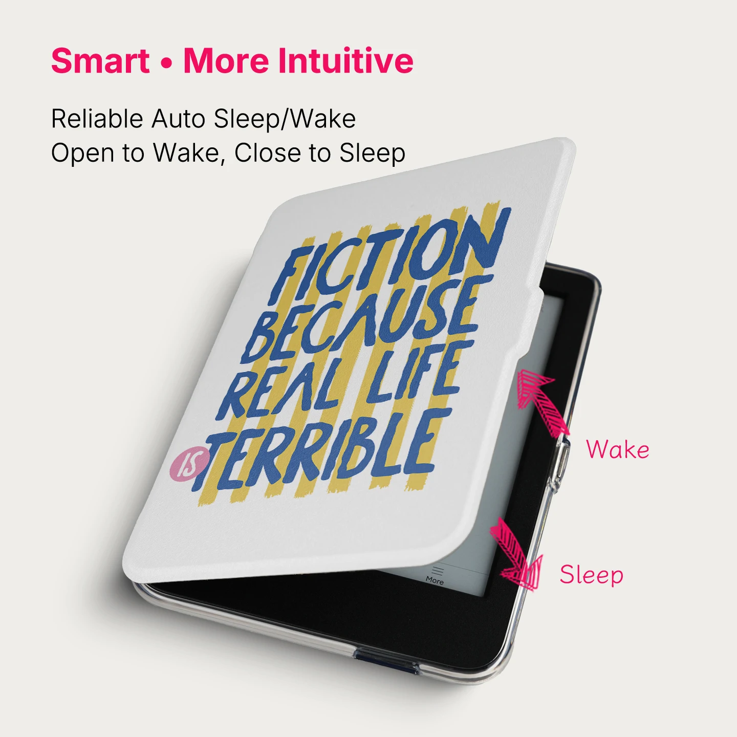 Murmole Magnetic Detachable Case for Kobo Clara BW Kobo Clara 2E Kobo Clara Colour 6 Inch Auto Sleep Wake Typography Text Style view 3