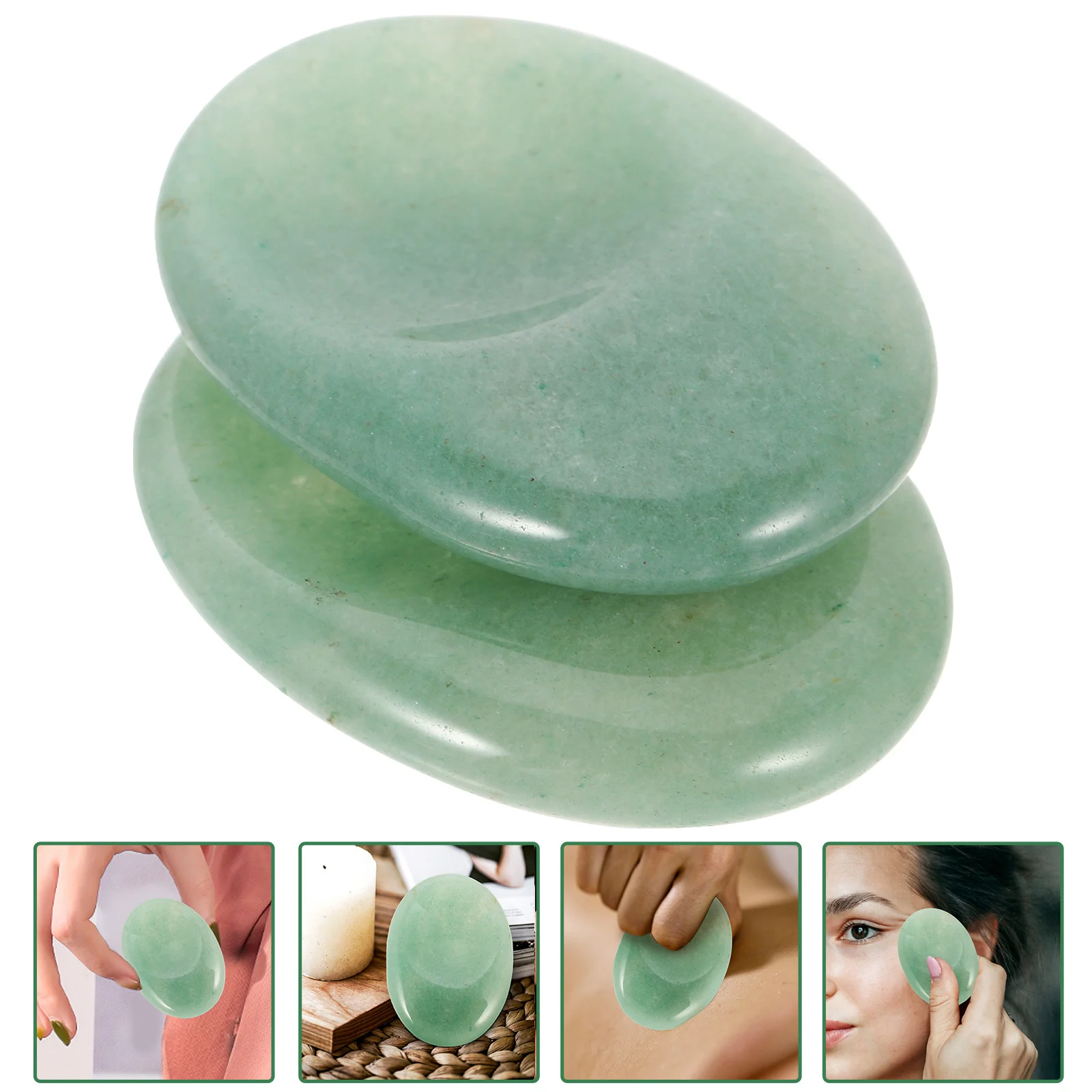 

2Pcs Natural Thumb Stone Mini Massage Portable Scraping Plate for Stress Relief Anxiety Pressure Worry Stone Mini Scraping Plate